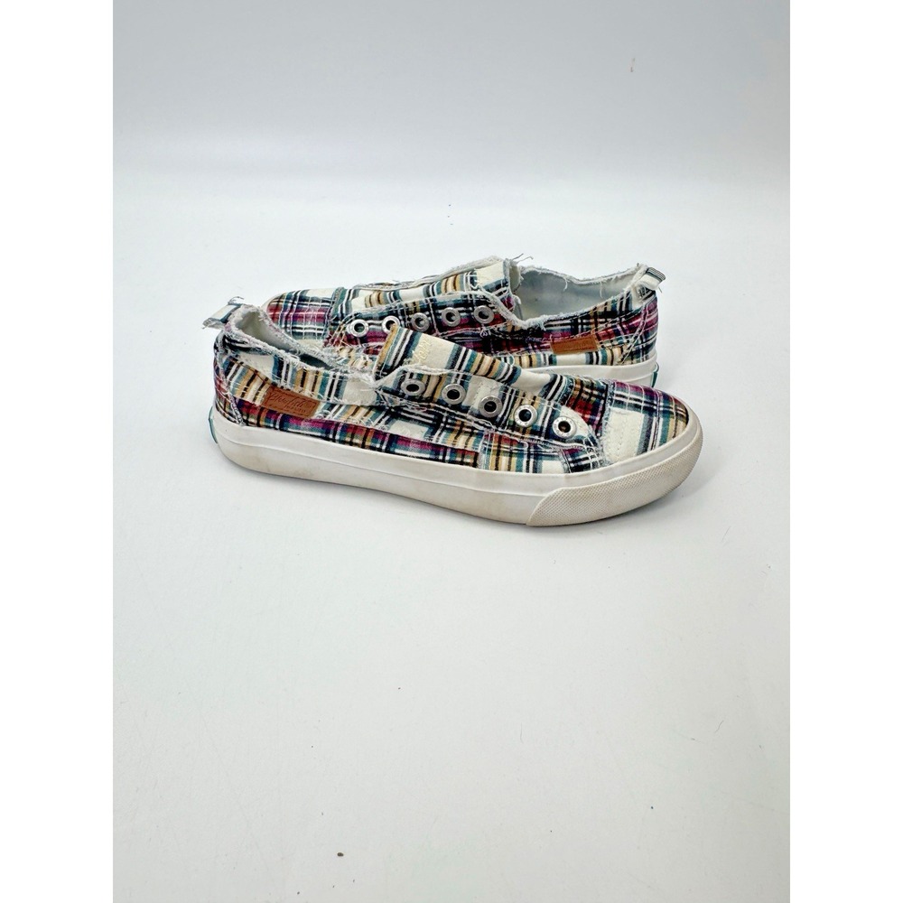 Blowfish Malibu Plaid Play Casual Slip On Sneaker 6.5 Laceless Ivy League Preppy - Picture 5 of 12
